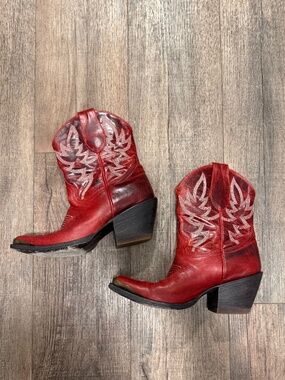 Real Leather Red Cowgirl Boots